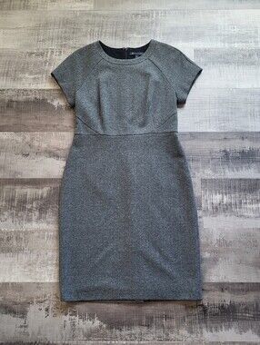 Brooks Brothers Womens Size 10 Gray Sheath Dress Cotton Blend Career Office